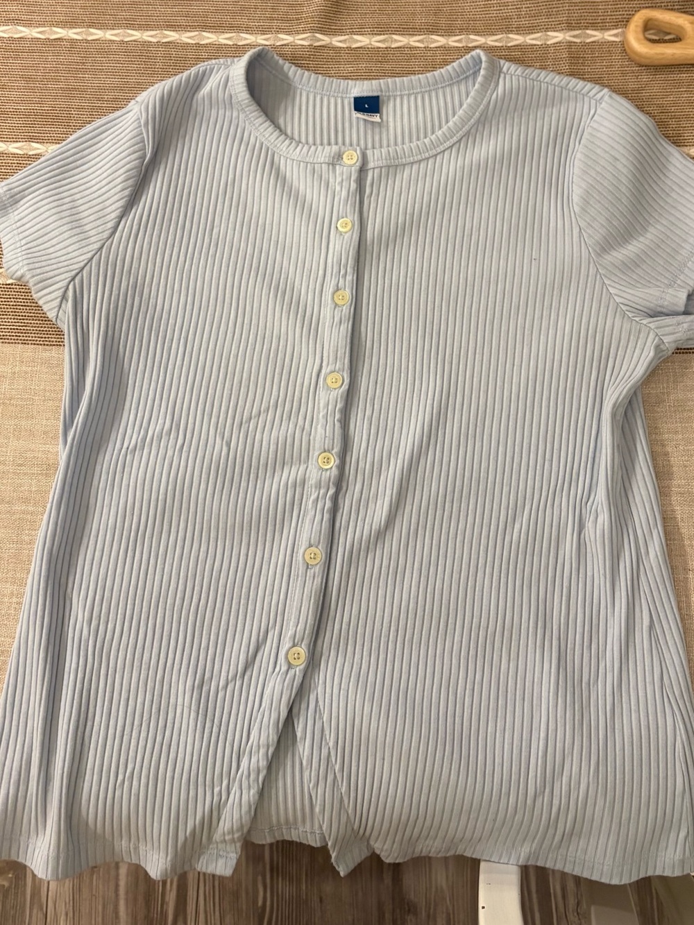 Old Navy Light Blue Ribbed Button-Front Shirt
